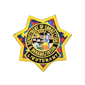 CDCR Leutnant Autism Awareness Gesticktes Stern-Abzeichen Patch - Product Image 1