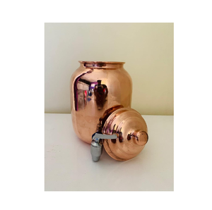Pot de distributeur d'eau en cuivre pur avec couvercle Pot de réservoir d'eau papillon Avantages pour la santé à bon prix - Product Image 1