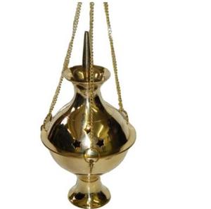 Quemador de Incienso Colgante de Diseño Atractivo, Hecho a Mano en Latón Color Dorado, del Mejor Exportador de la India - Product Image 2