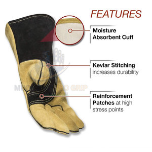 Reinforced Palm Construction <b>For</b> Extended Use TIG MIG Welding <b>Gloves</b> Reliable Performance TIG MIG Welding <b>Gloves</b> - Product Image 3