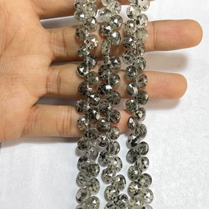 Perles Briolette en forme de cœur à facettes en quartz à pois, perles calibrées 7MM, magasin de perles en gros - Product Image 6