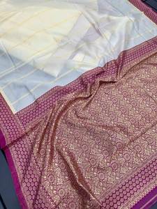 Última colección 2025, blusa Sari de seda de Litchi suave, pieza de ropa india tradicional alta, fiesta de mujeres, adultos, India, Pakistán - Product Image 4