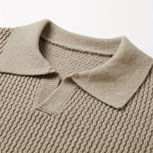 Tricots décontractés unisexe à col classique, pull asymétrique à épaules tombantes, couleur unie pour le bureau et les vêtements de tous les jours - Product Image 3