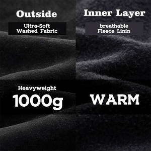 Sweat à capuche en molleton délavé pour femme avec motif imprimé personnalisé sur le devant, doublure en polaire douce, couleur unie, hiver - Product Image 4