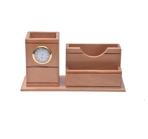 Eco Friendly Luxury Wooden <b>Desk</b> Pen Holder and Watch Creative Design With Customizable Logo Wooden Pen Holder - Product Image 2
