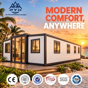 Villa modulaire personnalisable écologique de 40 pieds, résistante aux intempéries, isolée, extensible, avec 2, 3 ou 4 chambres, en conteneur - Product Image 1