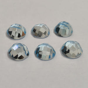 Topacio azul cielo de 8mm, tablero de damas redondo rosecut 2,44 CT, parte trasera plana - Product Image 5