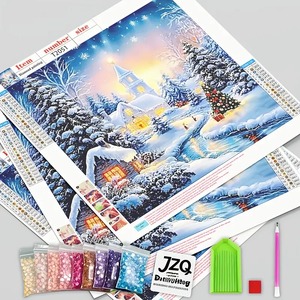 Nhà Máy Bán buôn trang trí nội thất giáng sinh tuyết cảnh 5D kim cương nghệ thuật vẽ tranh Kit đầy đủ vòng tròn DIY handpainted kim cương nghệ thuật tuyệt vời - Product Image 2