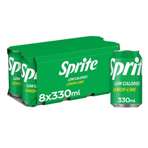 Sprites 8X330ml Latas de refresco de sabor natural Soda afrutada con embalaje de caja de carbonato - Product Image 1
