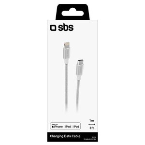 Gadget USB promotionnel - Câble de données Lightning certifié Apple MFi 1m Blanc & Argent - Product Image 2