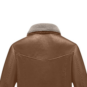Vestes d'hiver pour hommes en cuir véritable, style vintage, logo brodé personnalisé sur le devant, coupe ajustée, respirantes, coupe-vent, couleurs personnalisées - Product Image 4