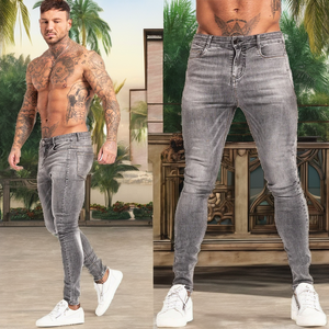 Jeans Baggy Rectos de Algodón 100% para Hombre, Estampado Vintage de Otoño, Tela Vaquera Transpirable, Logotipo Personalizado, Ajuste Medio Ajustado, Tejido de Punto Medio - Product Image 2