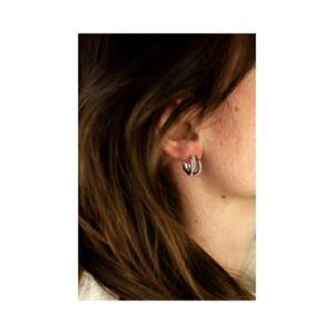 Pendientes de Aro Dea Horta al por Mayor de Alta Calidad, Oro Blanco de 10 mm, Plateados en Plata 925, para Mujer - Product Image 3