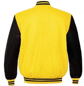 Veste universitaire en cuir véritable pour hommes, manches en laine mélangée, veste Letterman en toile faite par des experts de Jinah, au prix de gros - Product Image 3