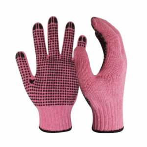 Guantes de tela de punto de algodón de PVC XL de alto rendimiento, guantes de protección personal suaves y cómodos para construcción y jardín - Product Image 1