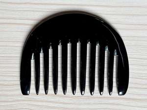 Peigne en corne de buffle HF Industries à prix économique, manche en acier et nylon, artisanat de haute qualité, imitation antique pour salon et maison - Product Image 3