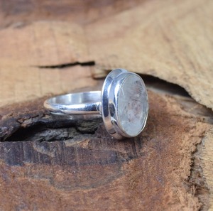 Anillo hecho a mano de Plata de Ley sólida 925 de la mejor calidad, piedra lunar arcoíris de Fuego Azul Natural, sello de corte ovalado, joyería hecha a mano para fiesta - Product Image 3