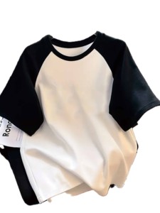 T Shirt Sleeve T-shirts vierges avec logo personnalisé 100% coton pour femmes Motif imprimé décontracté tricoté - Product Image 3