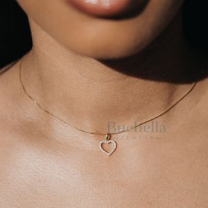 10K Solid Gold Heart Shape Moissanite Diamond Pendant Necklace Women's Hip Hop Style Elegant Heart Pendants & Charms - Product Image 2