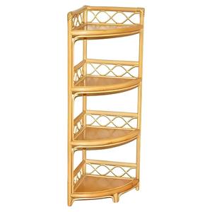 Estante de almacenamiento de 4 niveles para muebles de sala de estar, estantería de esquina de ratán Natural elegante, al mejor precio - Product Image 1