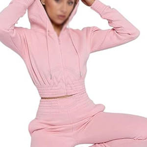 New Arrival Best Style <b>Women</b> Crop Top Tracksuit <b>Set</b> High Quality <b>Women</b> Crop Top Tracksuit <b>Set</b> For Sale - Product Image 3