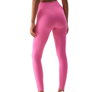 Pantalones de gimnasio suaves de nailon de alta calidad con logotipo personalizado, mallas de Yoga para entrenamiento con levantamiento de glúteos para mujer, mallas de tela de punto recién llegadas - Product Image 5