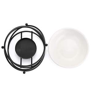 เครื่องอุ่นขี้ผึ้งน้ำมันโลหะสีดำสำหรับตกแต่งบ้านที่หรูหรา - Product Image 2