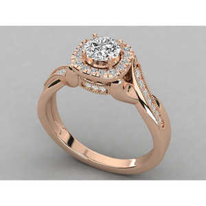 Bague solitaire en or 14 carats pour femmes avec diamant de laboratoire - Product Image 1