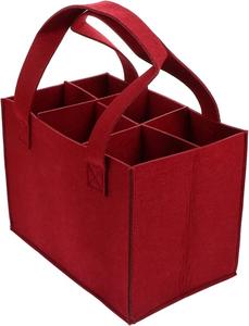 Sac à vin unique personnalisable tendance feutre cuir Style Portable Six bouteilles couleurs personnalisées Styles deux poignées pas de fermeture à glissière - Product Image 3
