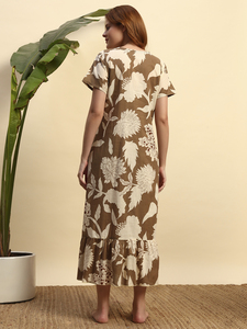 Camisón Victoriano de Encaje 100% Algodón para Mujer, Mangas Largas, Largo Completo, Transpirable, Estampado Floral de Verano, Diseño con Cuello Descubierto - Product Image 6