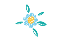flor azul pintada a mano