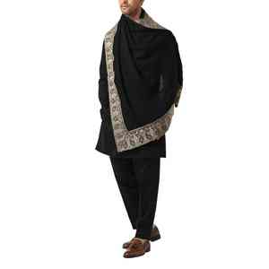 Men Soft Breathable Winter Wool <b>Shawl</b> Warm Traditional Solid Warmth Casual <b>Wrap</b> 300g - Product Image 3