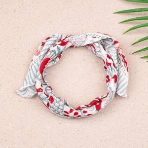 Bandana en coton vintage à imprimé en relief, écharpe légère, turban bohème unisexe - Product Image 6