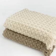 Harshit International Waffle <b>Throw</b> Blanket Waffle Two-Tone <b>Bed</b> Blanket 100% Cotton Waffle Weave Blanket King Size in India - Product Image 5