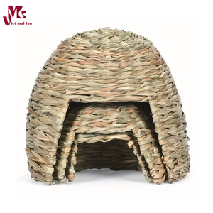 เตียงในกระท่อมหญ้าทะเลงานสานด้วยมือจากธรรมชาติของเล่นสำหรับกระต่ายแฮมสเตอร์ - Product Image 4