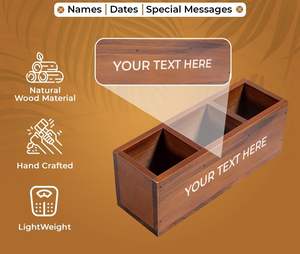 Organisateurs de bureau en bois pour la maison et l'école Porte-crayons en bois de taille parfaite avec 3 compartiments Nom personnalisé en bois - Product Image 5