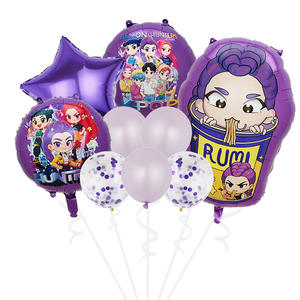 Globos Metálicos KPOP Demon Hunters 5 Piezas/Set Globos de Grupo de Chicas KPop Devil de Dibujos Animados Decoraciones para Fiesta de Cumpleaños - Product Image 6