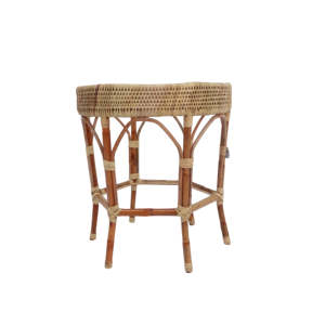Mesa de Centro Redonda de Ratán Natural con Tapa de Vidrio Hecha a Mano, Color Marrón, para Decoración de Muebles de Sala de Estar, Hogar, Villa, Apartamento - Product Image 1