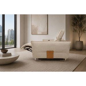 Daniele Modern Living Room Sofa Set Sectional <b>Recliner</b> Options Genuine Leather Fabric Upholstery Extendable Wood Metal Frame - Product Image 5