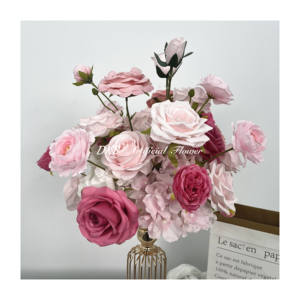 ลูกบอลดอกกุหลาบสีชมพูสำหรับตกแต่งเทศกาลคริสต์มาสเทศกาลอีสเตอร์ลูกบอลประดับผ้าขายดีประดับบ้าน - Product Image 3