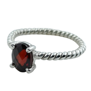 Boho Style <b>Garnet</b> 925 Sterling <b>Silver</b> Handmade <b>Ring</b> January Birthstone Inlay 18k Perfect Anniversary Birthday Gift for Her - Product Image 2