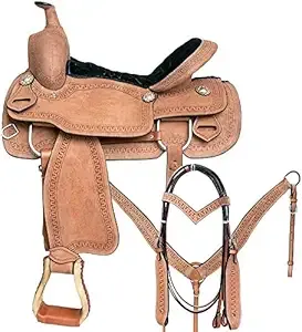 Silla de Montar Occidental de Cuero Genuino 100% Cuero Vacuno Premium Cómoda y Duradera para Carreras de Barriles, Paseos de Placer y Equitación - Product Image 2