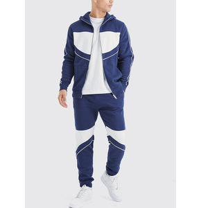 Survêtement Homme de Haute Qualité, Hiver, Vintage, Surdimensionné, Coton, Style Streetwear, Broderie, Bloc de Couleurs, Fermeture Éclair, Capuche, Séchage Rapide, Manches Longues - Product Image 1