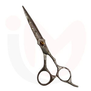 Tijeras de Barbero Premium para Zurdos Damascus con Hoja de Acero Inoxidable y Mango Afilado de Diseño Artístico para Cortar el Cabello - Product Image 4