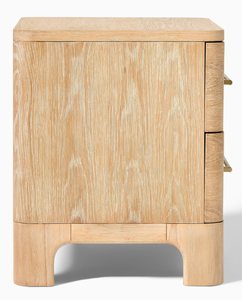 Mesita de noche moderna de madera de teca maciza con dos cajones para el hogar, apartamento, Hotel, muebles de dormitorio - Product Image 4