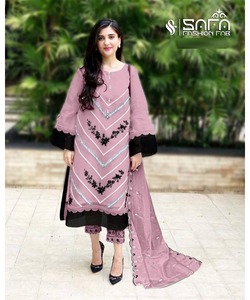 Vestido modesto de tres piezas para mujer en estilo paquistaní Salwar Kameez con algodón Lawn Dupatta - Product Image 4