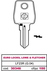 Chiave Asc Lf23r (g.Vae 0) Euro Locks, Lowe & Fletcher - Product Image 1