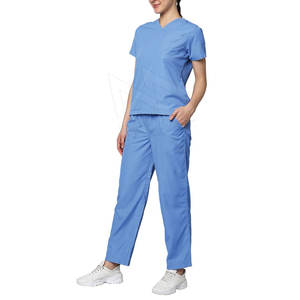 ชุดยูนิฟอร์มโรงพยาบาล แพทย์ พยาบาล ชุดสครับทางการแพทย์ ผ้าฝ้ายนุ่มสบาย สีและโลโก้สั่งทำได้ คุณภาพสูง - Product Image 1