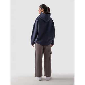 Sudadera con Capucha Azul Marino 100% Algodón, Tejido French Terry Ligero, Diseño Serigrafiado, Etiqueta Personalizada, Logotipo Bordado, Patrón Sólido - Product Image 2