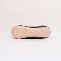 Babouches pour femmes en cuir véritable marocain, légères, chaudes et douces, pour le printemps, l'automne et l'hiver, bleu marine foncé